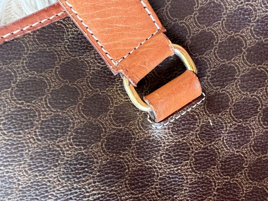 Cute　CELINE ブラウンレザーショルダーバッグ