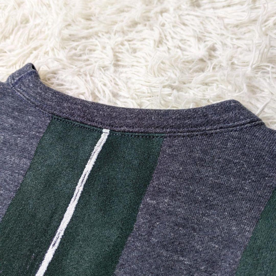 45R ふわふわ裏毛ポンチョ/レジメンストライプ　サイズ0 日本製