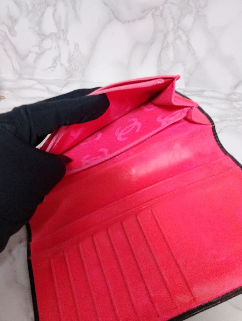 CHANEL カンボンライン 長財布 ブラック　マトラッセ