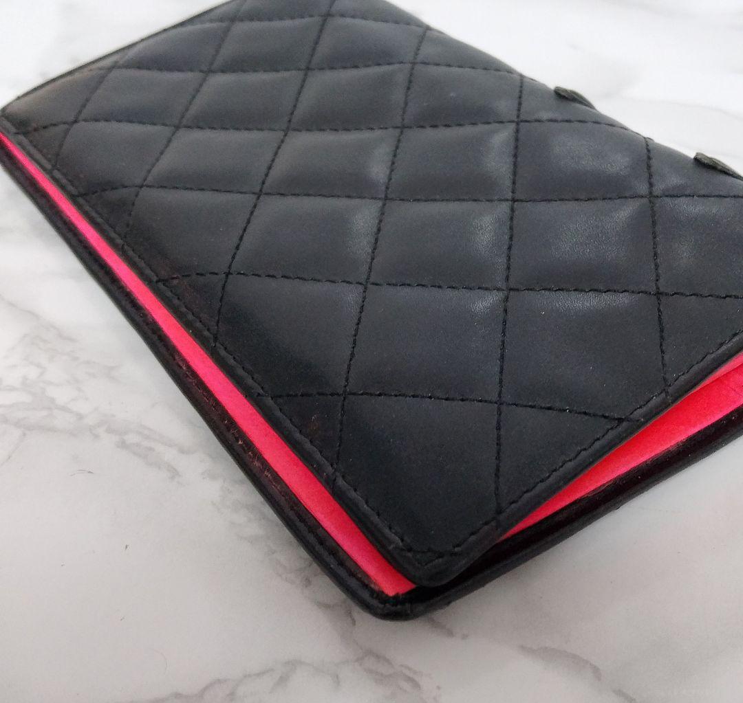CHANEL カンボンライン 長財布 ブラック　マトラッセ