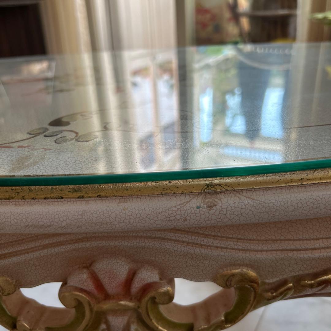 ロココ調　ローテーブル　コーヒーテーブル　 姫家具　天板付き