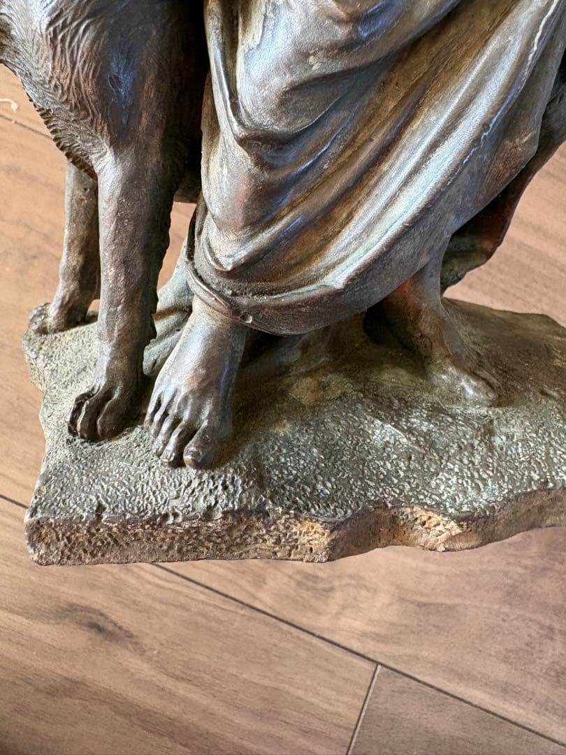 古代神話3つの地獄の犬彫像冥王ハーデスモデルキャラクター彫刻戦士騎士 古銅製