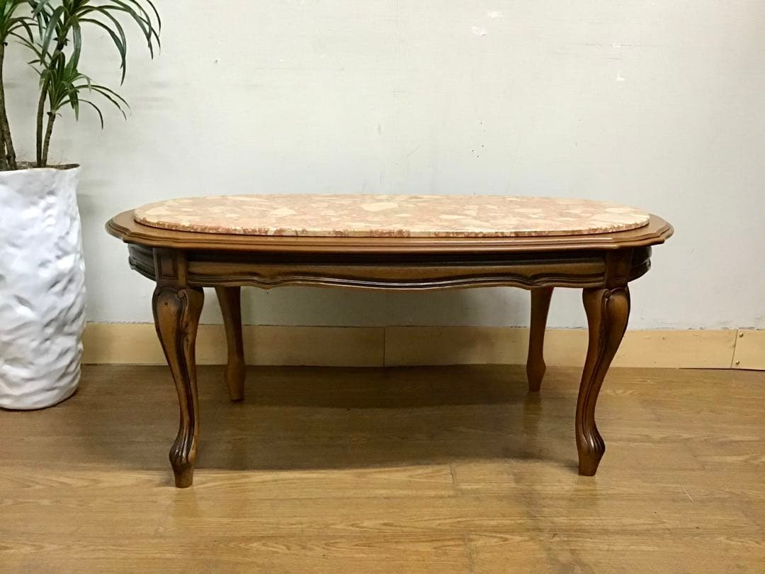 管838☆イタリア製☆大理石☆猫脚☆センターテーブル
