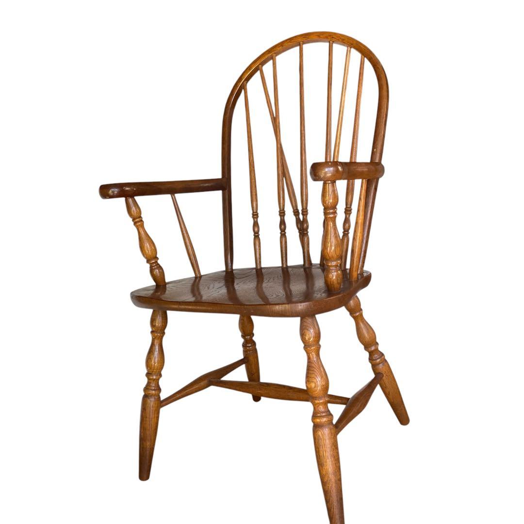 柏木工 かしわ木工 肘付きウィンザーチェア/プレースバックチェア　ボウバック①