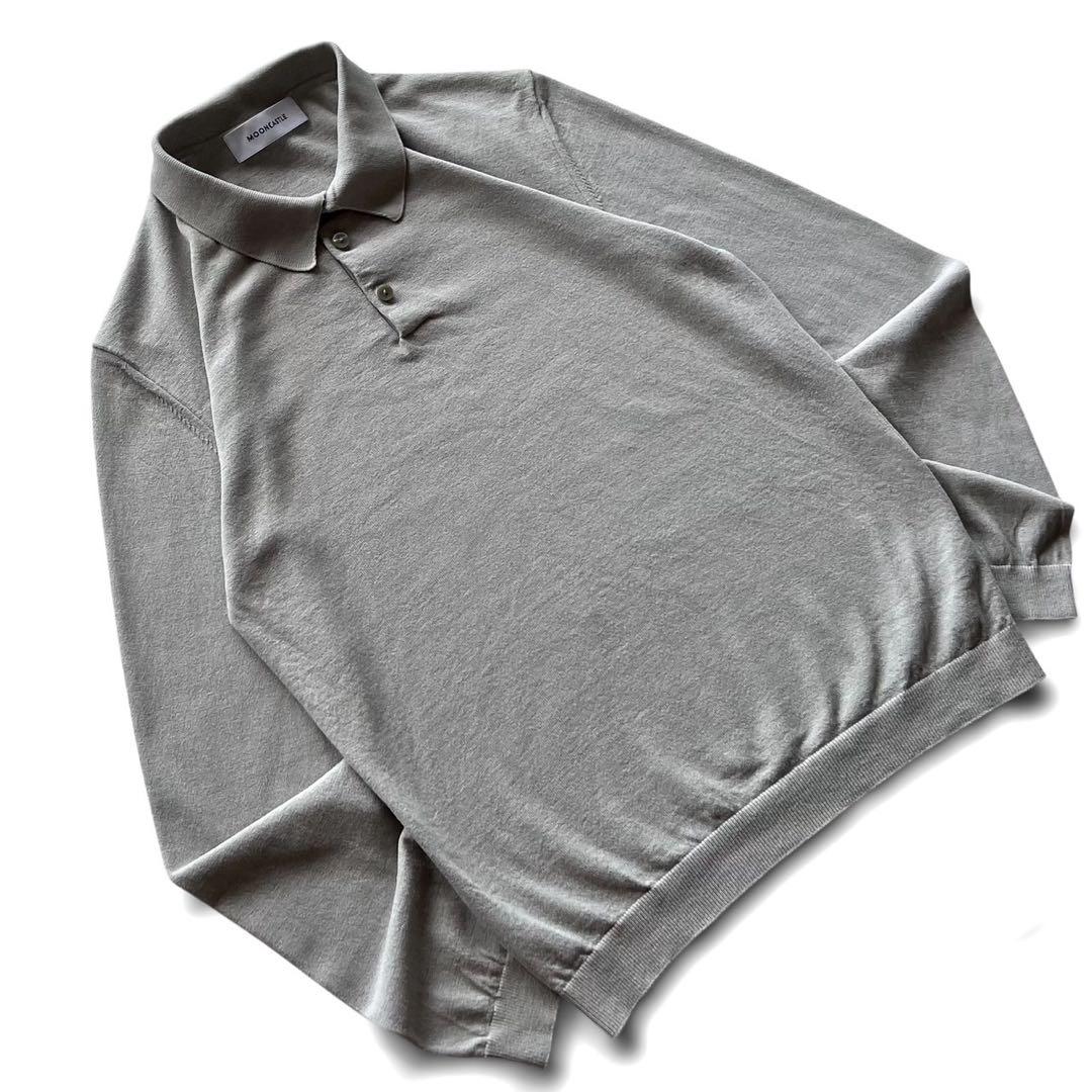 【美品】MOONCASTLE/アイスコットンLSニットポロ/ 2枚セット