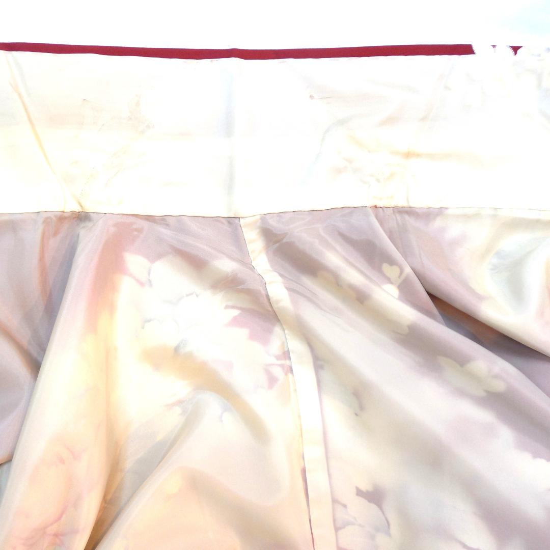 極美品★振袖フルセット　正絹　成人式　振袖　7点セット　Mサイズ　レッド系　花柄