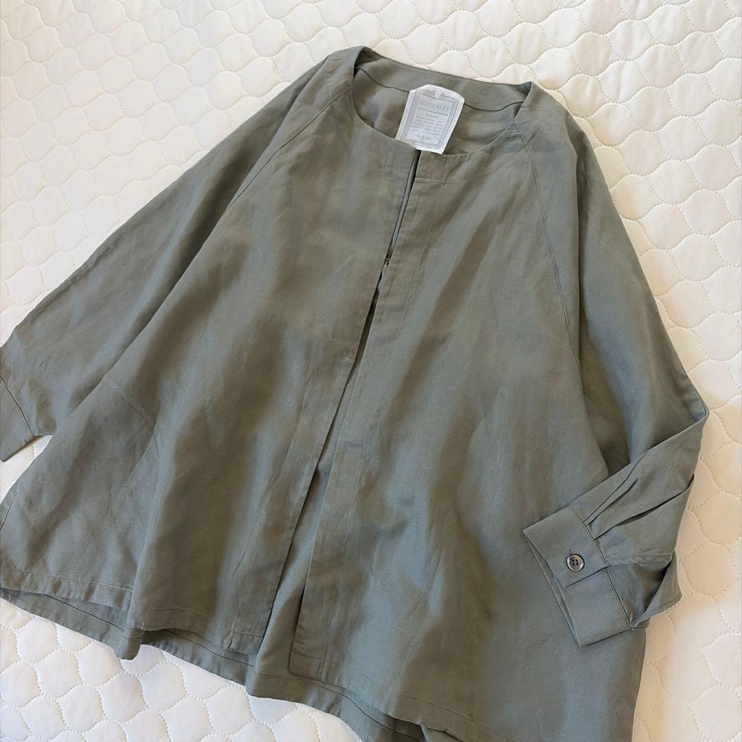 【24SS美品】BEARDSLEY✴︎後ろフリル羽織　カーキ