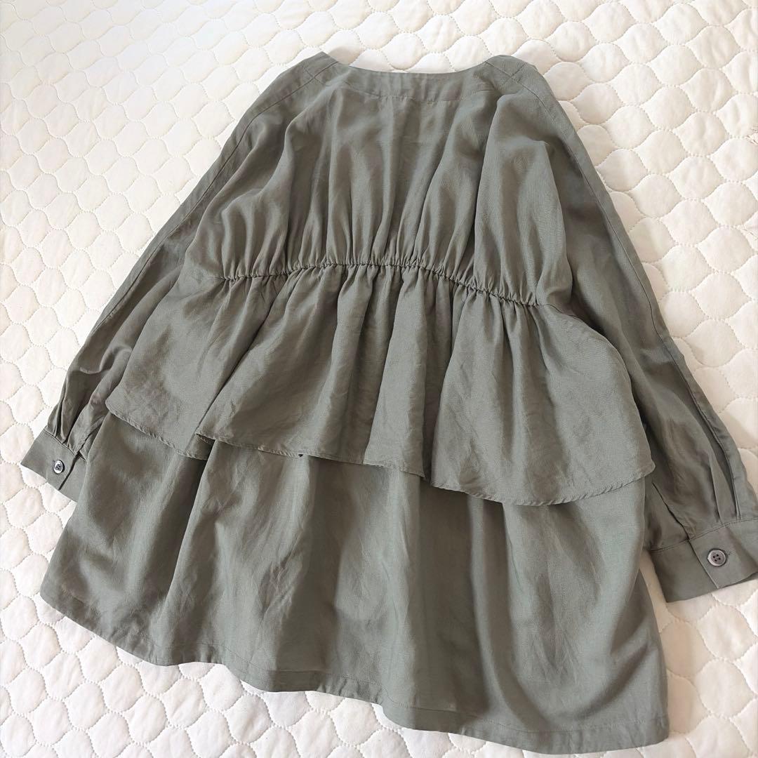 【24SS美品】BEARDSLEY✴︎後ろフリル羽織　カーキ