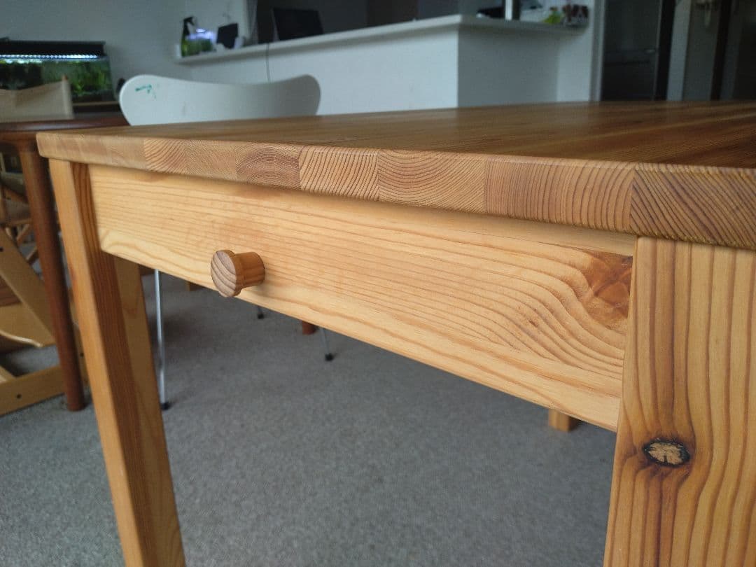 MUJI/無印良品 パイン材デスク100cm引出し付/ワークテーブル/学習机