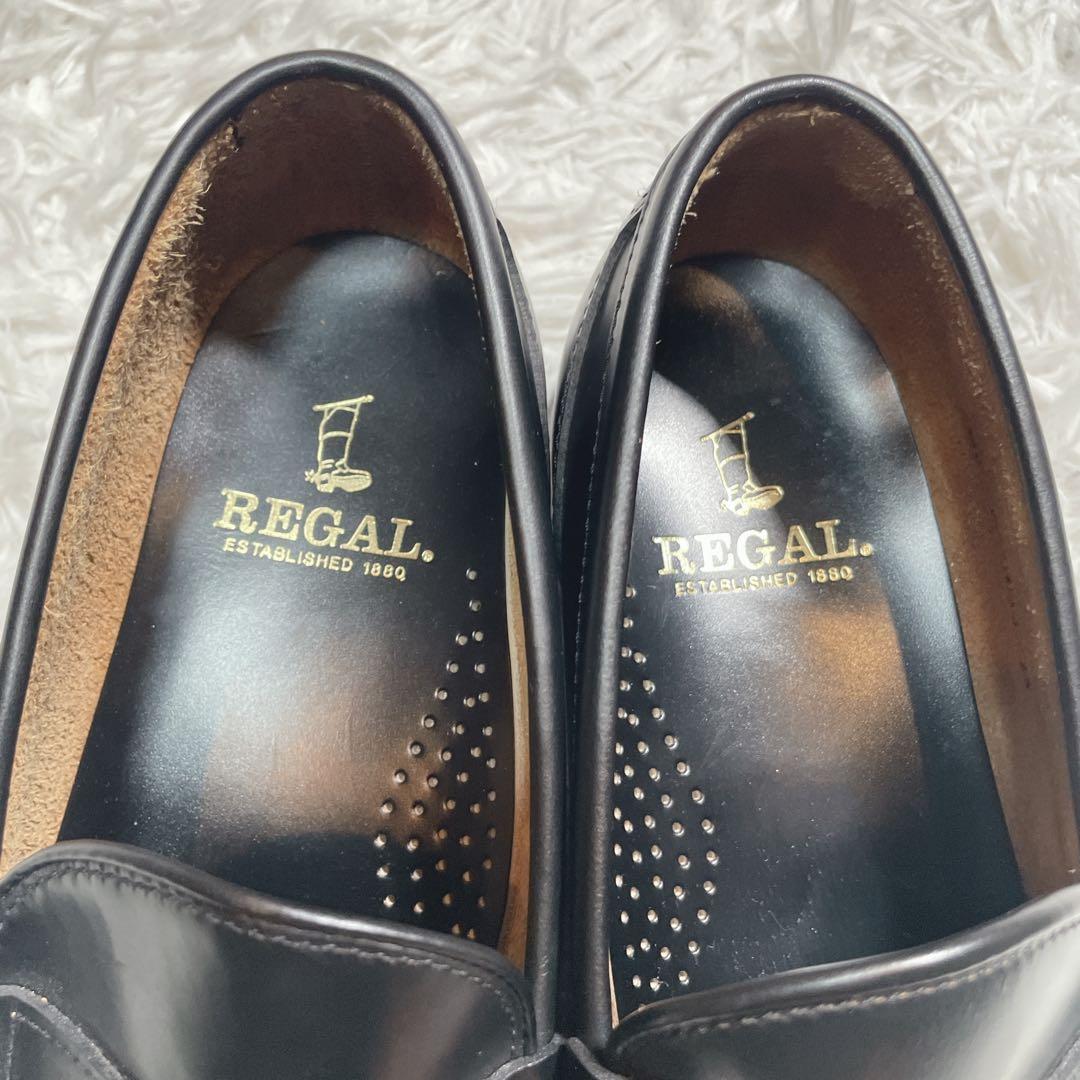 極美品　リーガル　ローファー　レザー　ブラック　黒　25cm