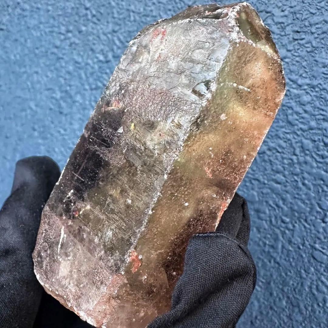 高透明度❗️浄化❗️レインボー☆魔除スモーキーシトリン水晶クラスター天然石A1494