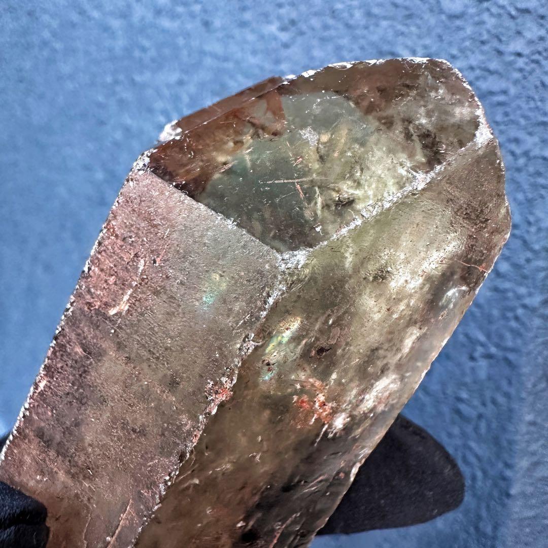 高透明度❗️浄化❗️レインボー☆魔除スモーキーシトリン水晶クラスター天然石A1494