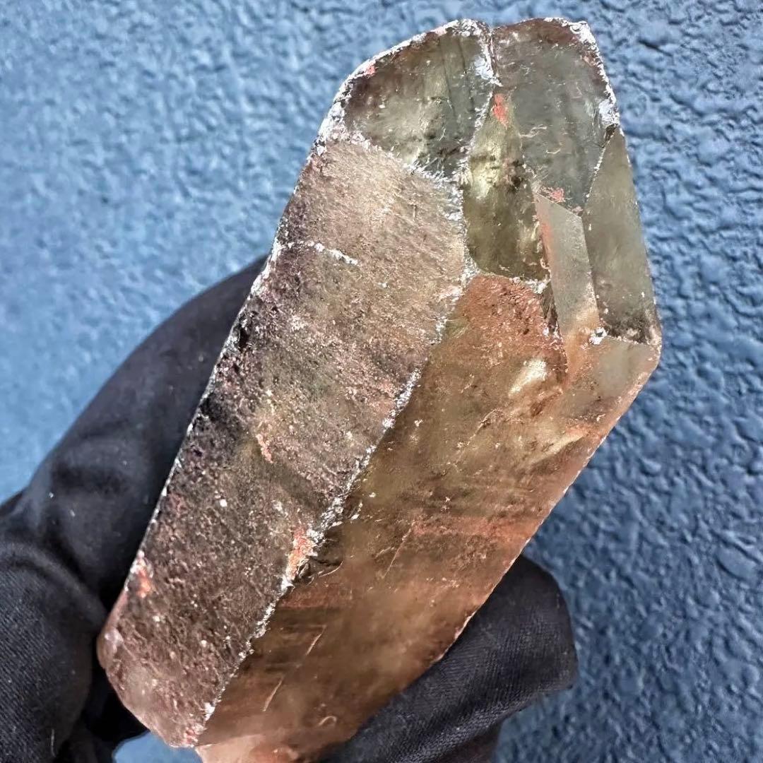 高透明度❗️浄化❗️レインボー☆魔除スモーキーシトリン水晶クラスター天然石A1494