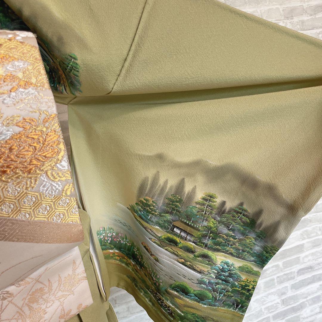 訪問着　フルセット　手書き　風情　情景　すこやかガード　落款　着物　I1