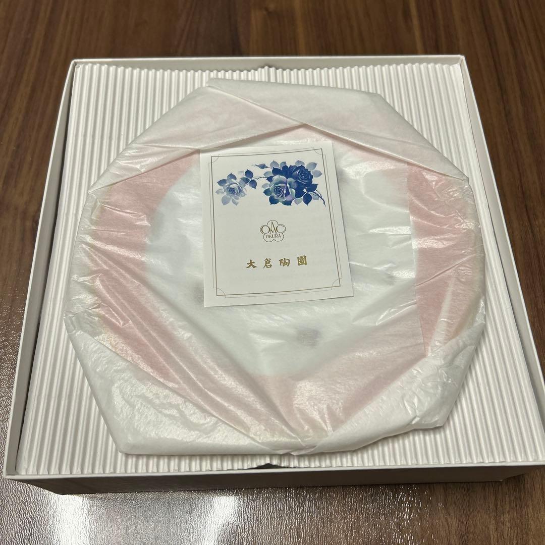 【新品•未使用•4色セット•箱あり】大倉陶園 色蒔 パンジー デザート皿