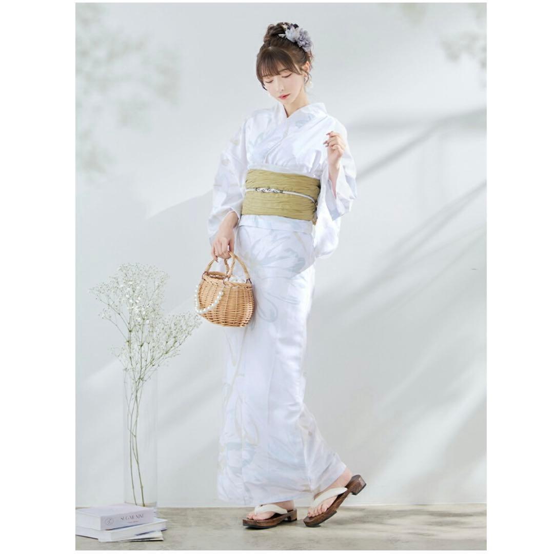 【タグ付き新品】Rちゃん ニュアンスフラワーベージュ浴衣 レディース