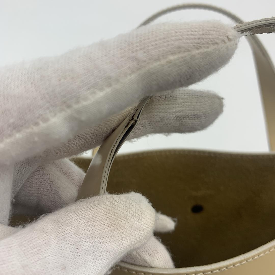 GUCCI グッチ ハンドバッグ トートバッグ エナメル ポーチ付き ベージュ