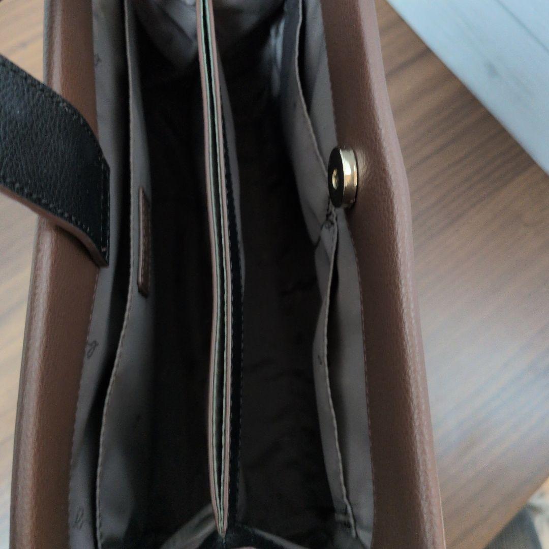 アニエスベー 2way レザーショルダーバッグ　ブラウン　チャーム ポーチ付