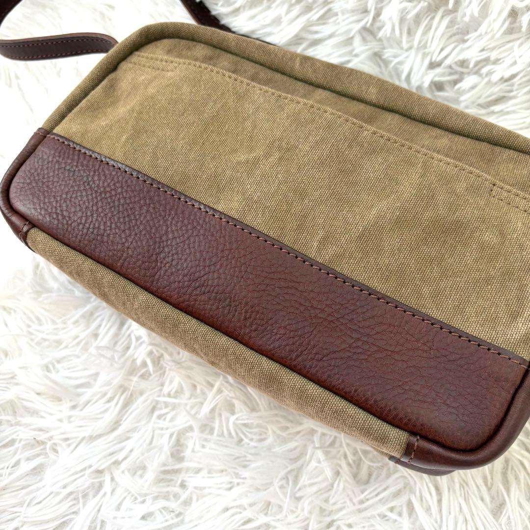 gentenゲンテンミモザ ベーシックショルダーバッグ カーキ ダークブラウン