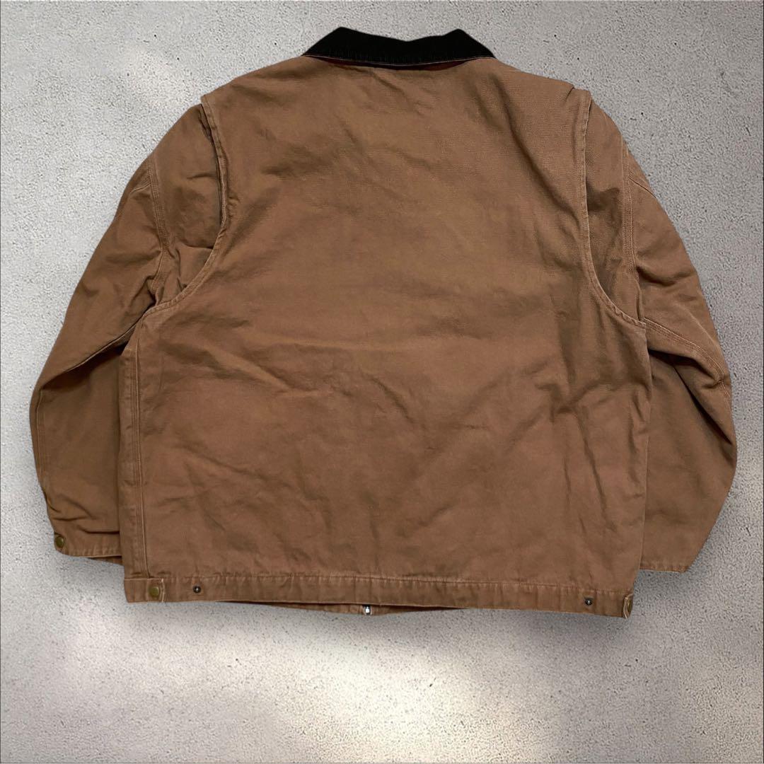 タレダックジャケットXL企業ロゴ刺繍ブラウン襟コーデュロイ中綿キルティング