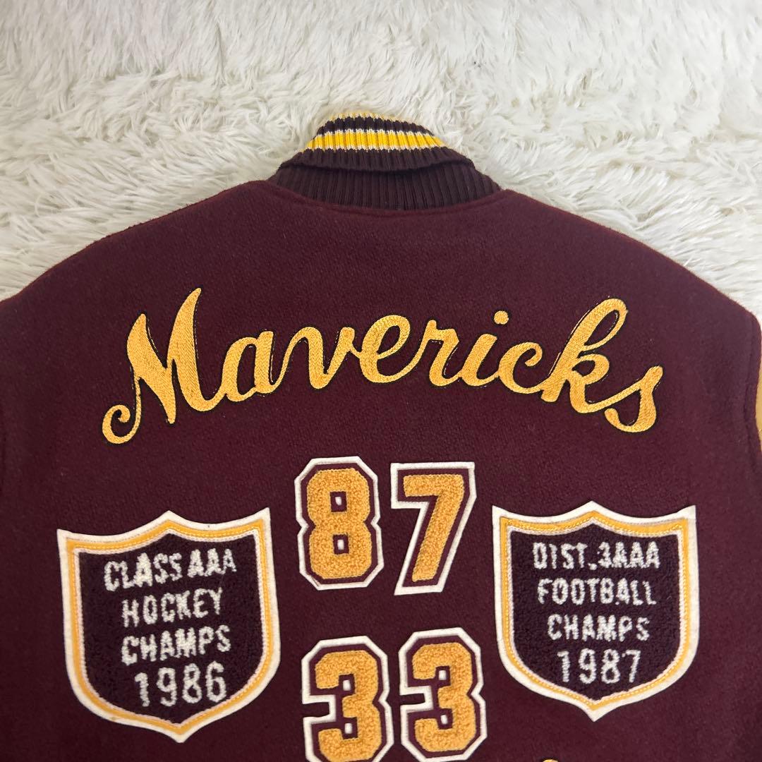 【極美品】WHITESVILLE スタジャン　フルデコ　フットボール　40