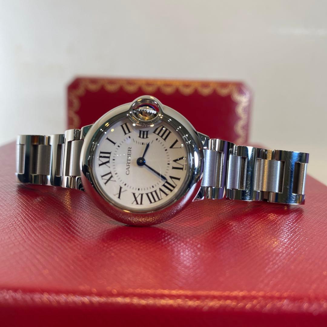 【未使用に近い】カルティエ バロンブルー　28 クオーツ　レディース時計