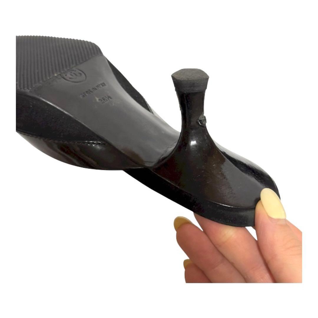 【美品✨】CHANEL ブラックミュール リボン付き