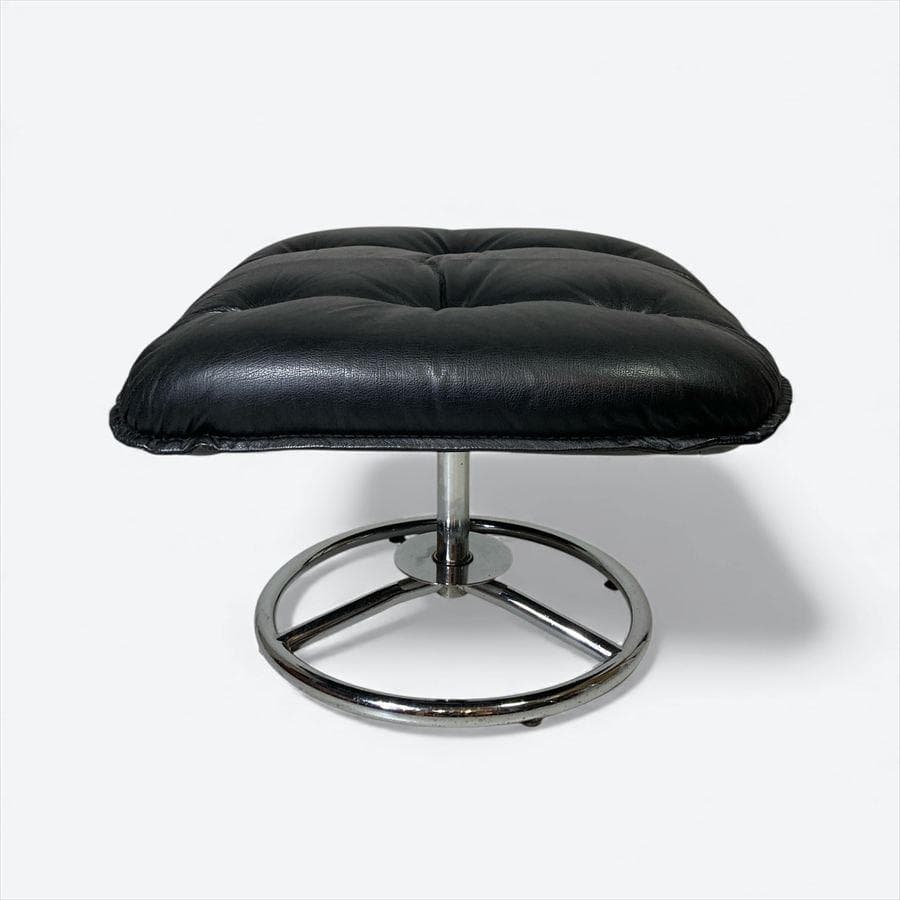 ヴィンテージ フランスベッド レザーパーソナルチェア オットマン(難あり)セット