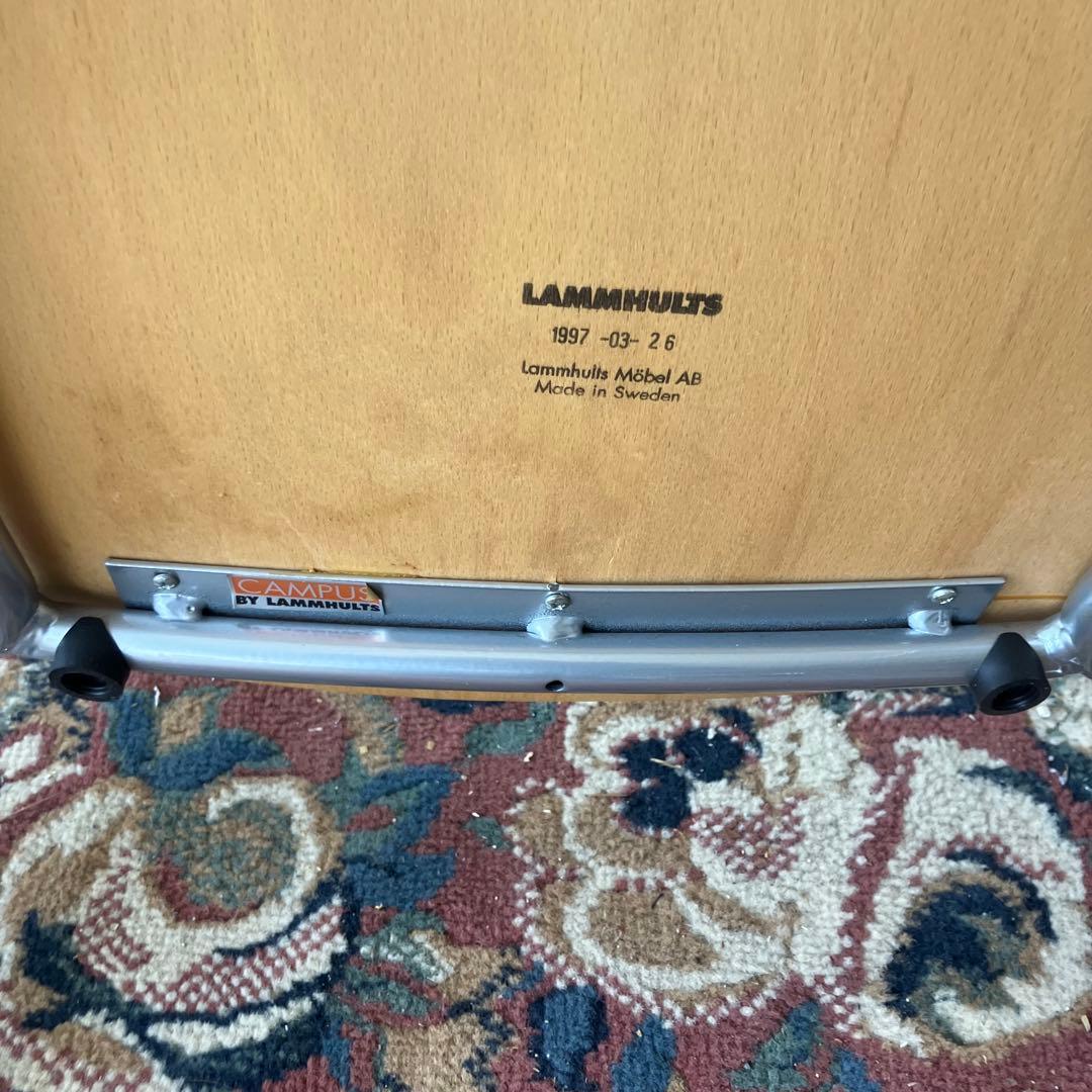 ④ 北欧レトロ ラムホルツ キャンパス プライウッドチェア 2脚セット