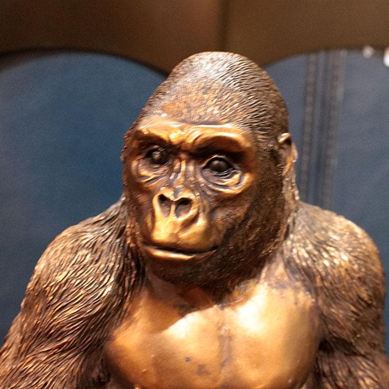 アニマルオブジェ ゴリラ 置物 ブロンズ インテリア小物 140-287