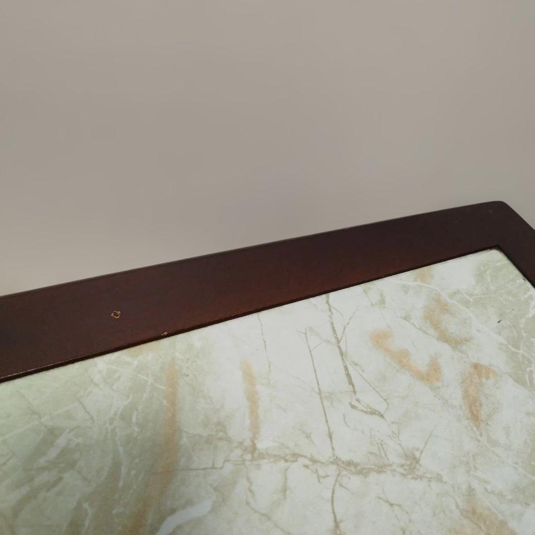 【引取歓迎】アンティーク オールド カリモク センターテーブル 大理石調 レトロ