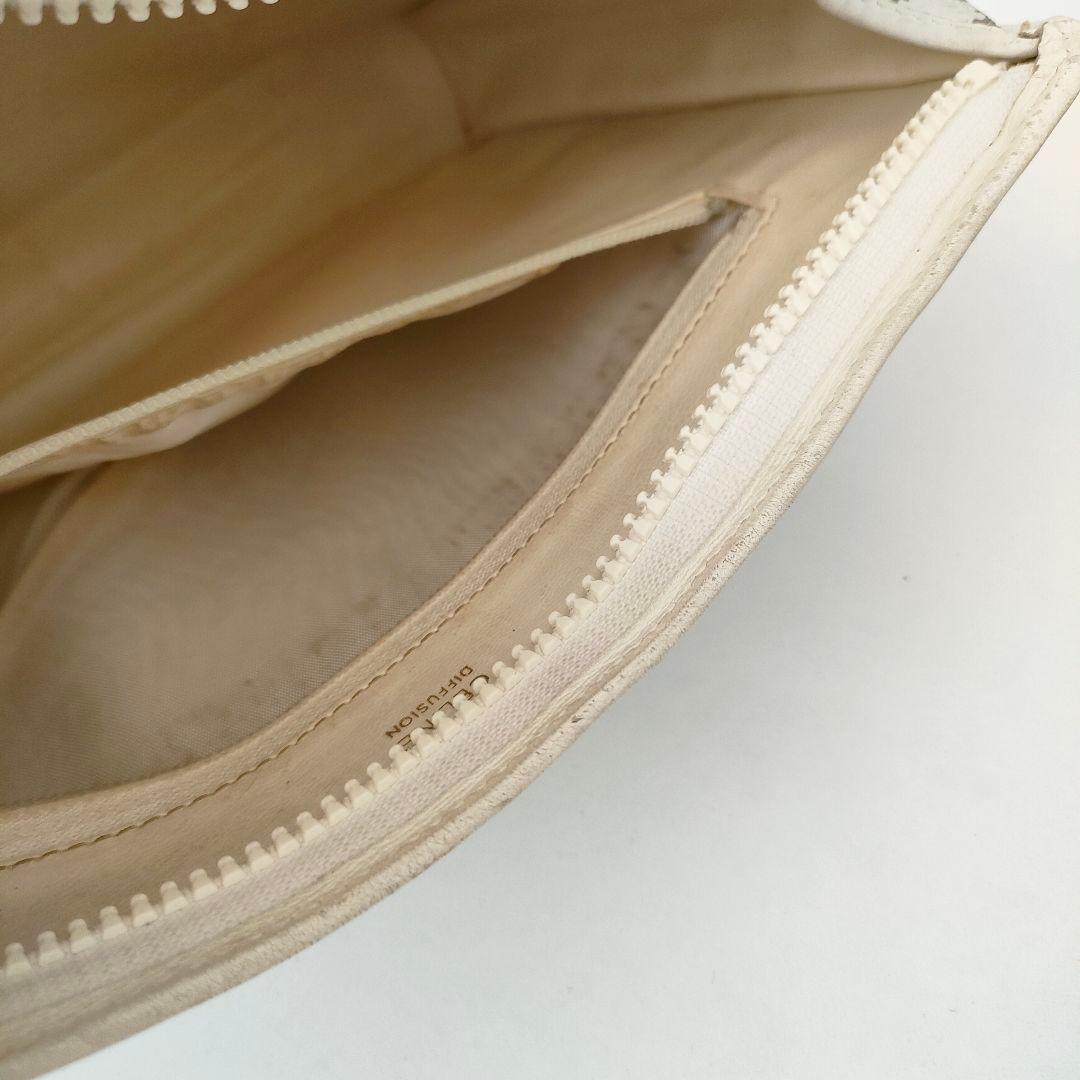 希少♡　CELINE 　マカダム　ロゴプリント レザー　クラッチバッグ　白