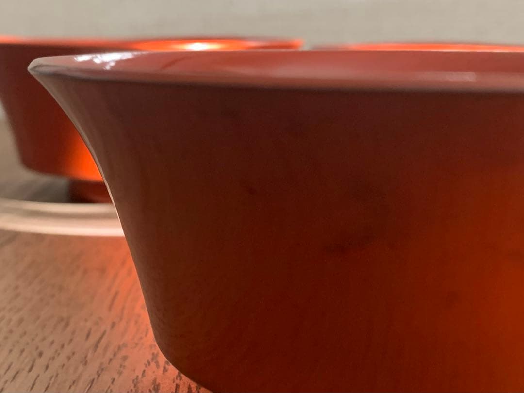 輪島塗　朱沈金蒔絵吸物椀10客　時代物　木製うるし塗　羽反　アンティーク