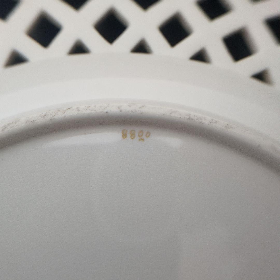 （希少）ミントン社　キャビネットプレート　ターコイズ盛上げ　透かし