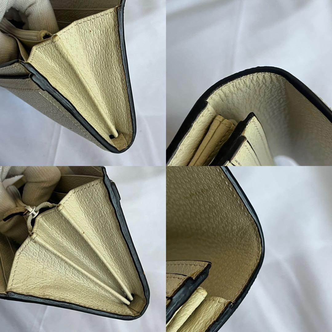 極美品✨　GUCCI 長財布　シェリーライン　ggマーモント　レザー　ホワイト