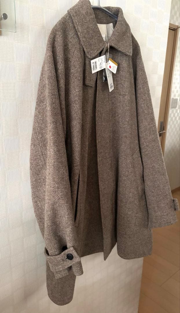 新品タグ付　かぐれ　ヘリンボンウールショートコート　ベージュ　今季完売　お値下げ