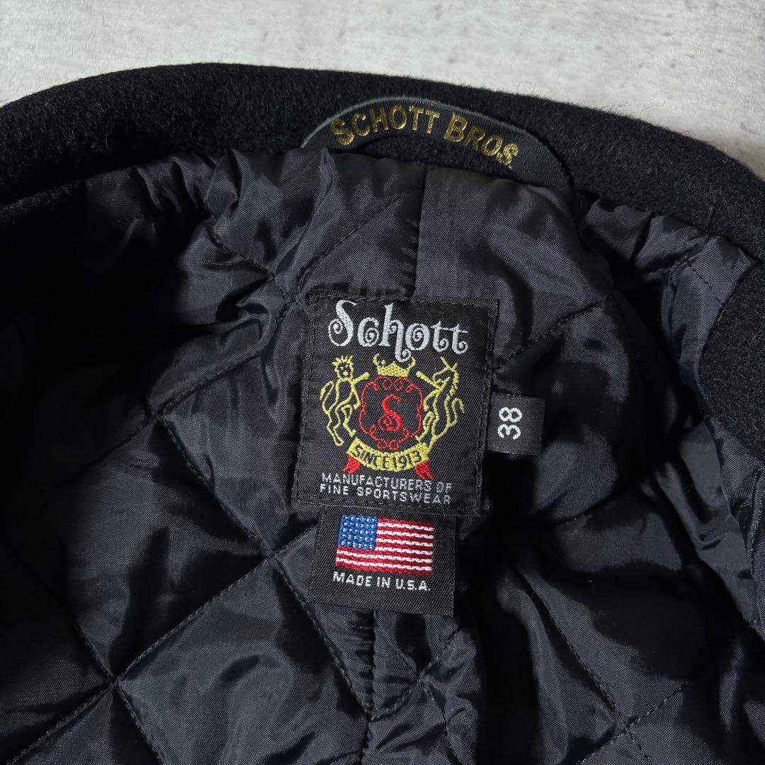 極美品 Schott ウール ライダース ピーコート ワンスター USA製 38
