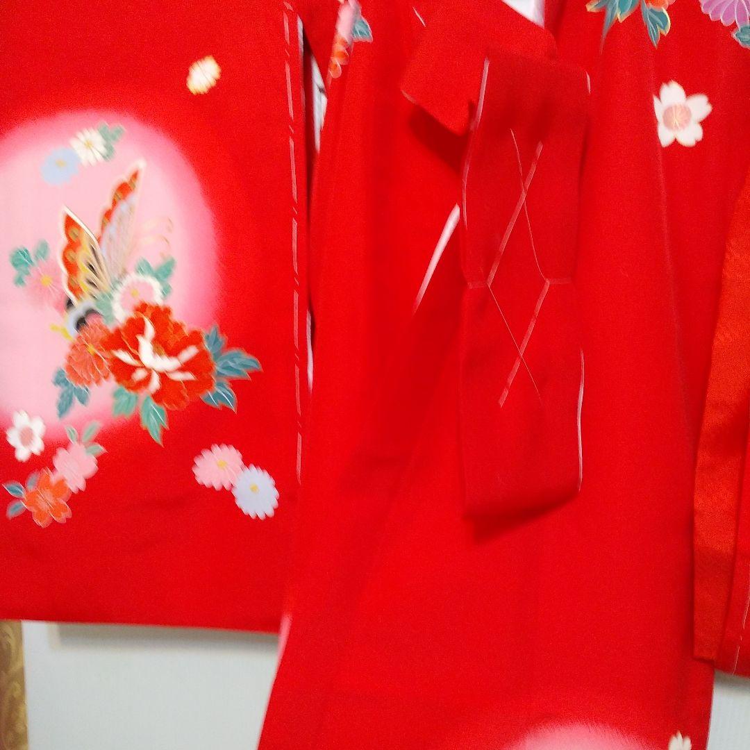 お宮参り 七五三 女の子 正絹 赤 長襦袢付き 未使用 No126