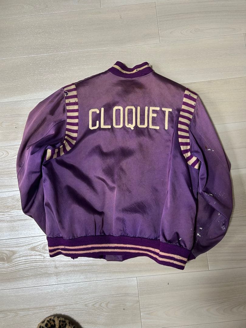 50's サテンボタスタ　スタジャン　ボロ