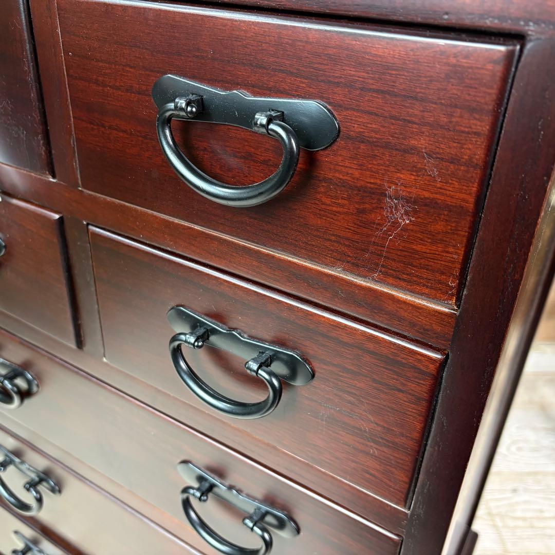 訳あり品！【134】民芸家具桐材多引き出しチェストタンスD48㎝×65㎝完成品