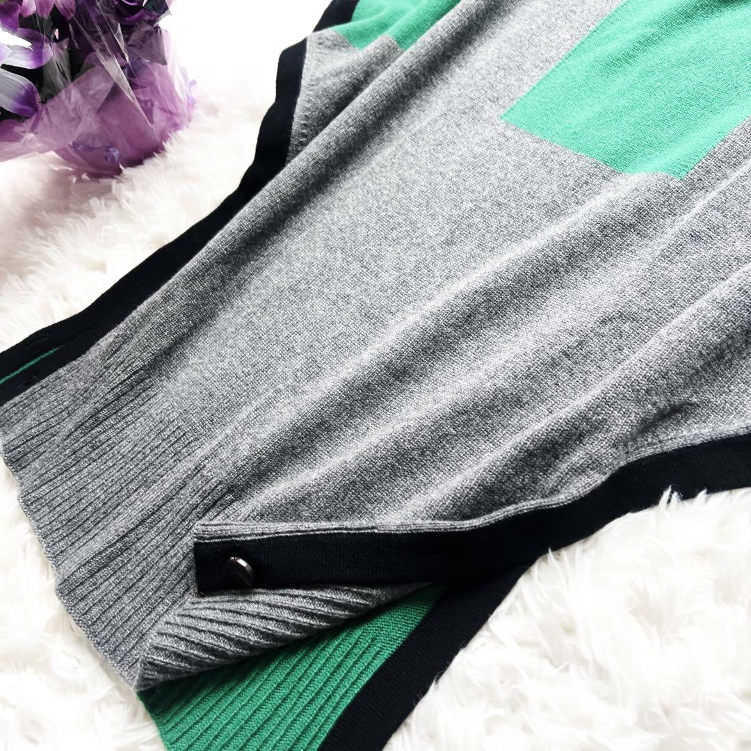 美品　HERMESエルメス　ケープ　ポンチョ　セーター　カシミヤ　緑　ベスト