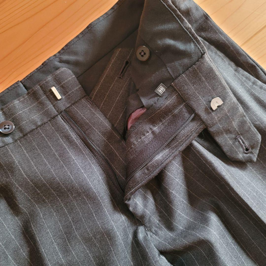 BEAMS ストライプ ダークグレー スーツ 3ピース サイズ44