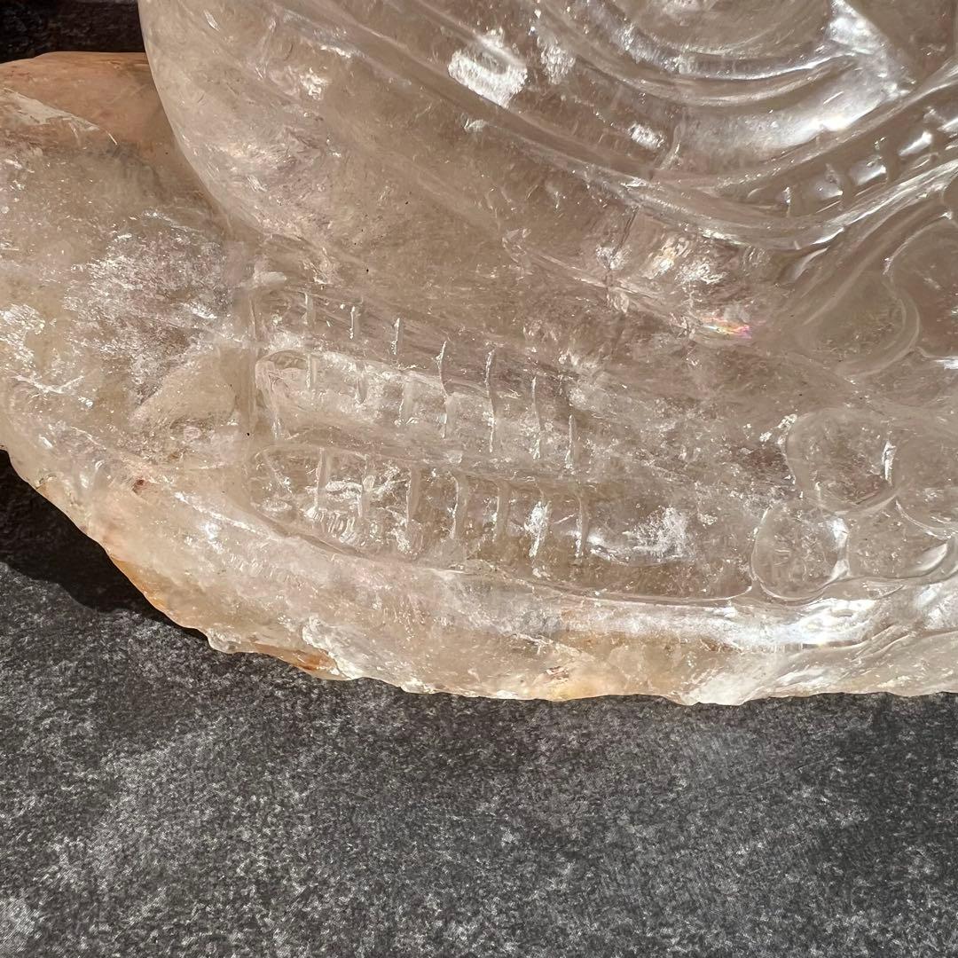 ✨富を招く至高の霊獣✨レインボー ライトニング水晶 三脚蟾蜍 金蟾 天然石 財運