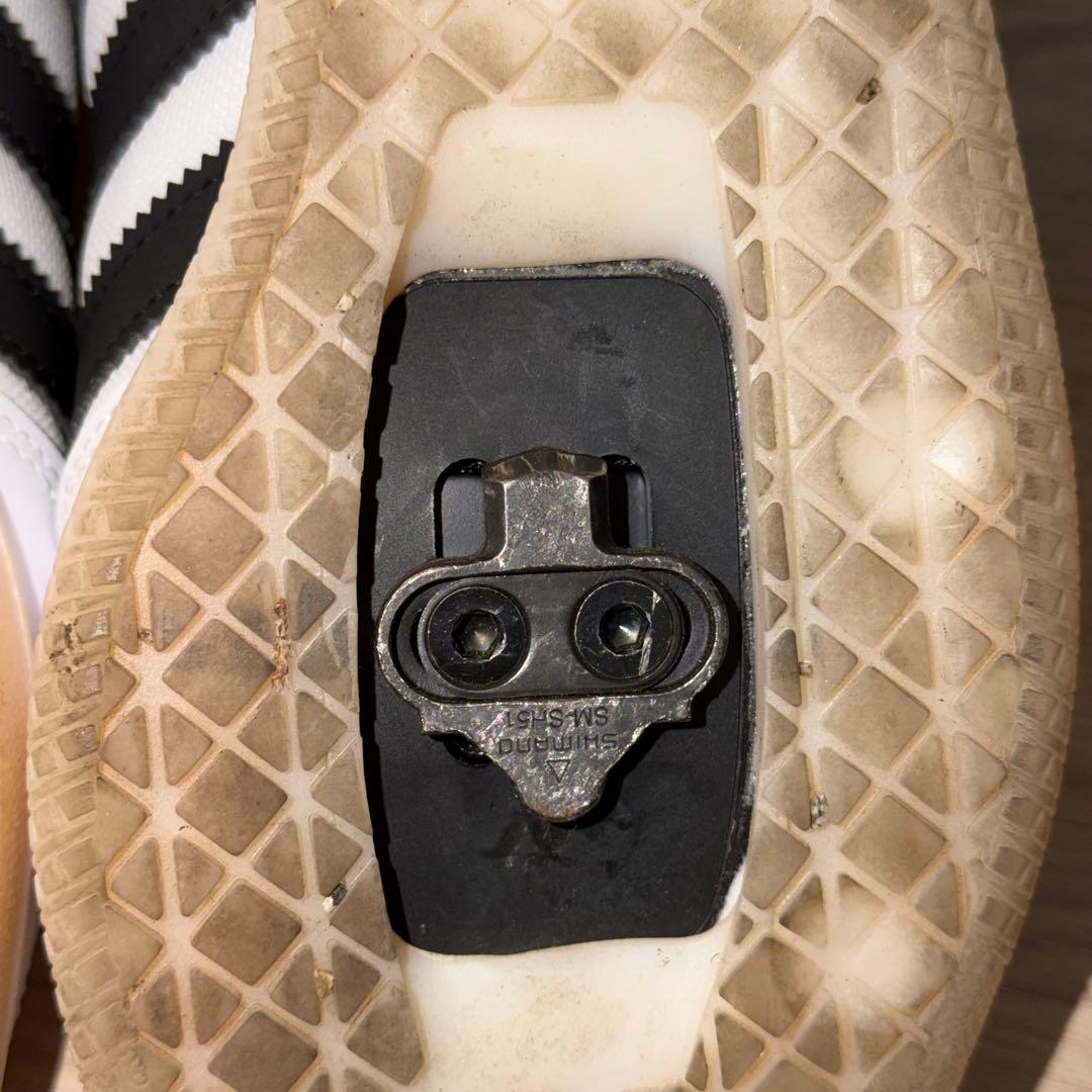 adidas velosamba white　SPDペダルセット