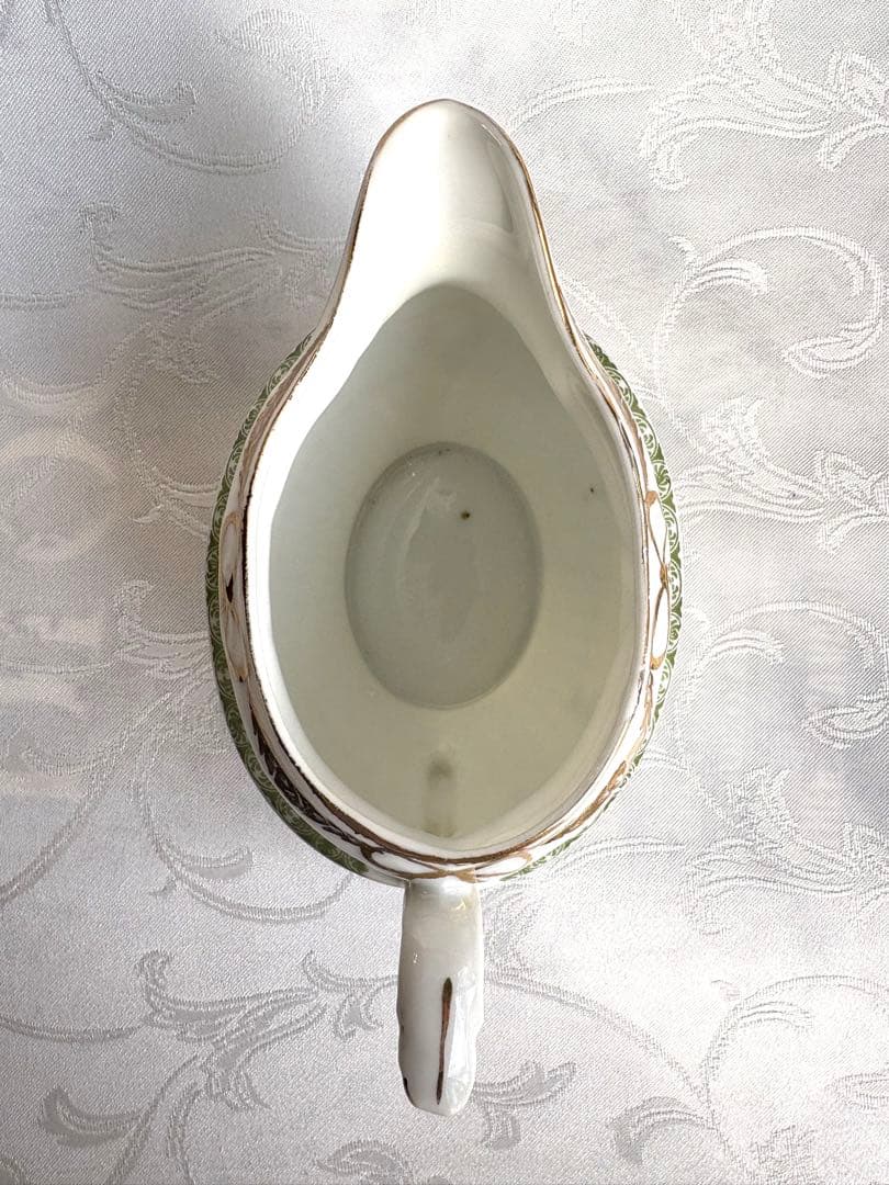 フランスアンティーク　金彩　リボン&フラワーリース　ティーセット　ボンボニエール