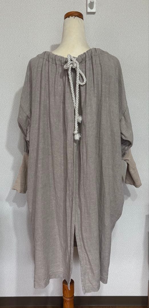 ★カポック★kapoc★SACK★割烹着★リネン ★エプロン★2way★ベージュ