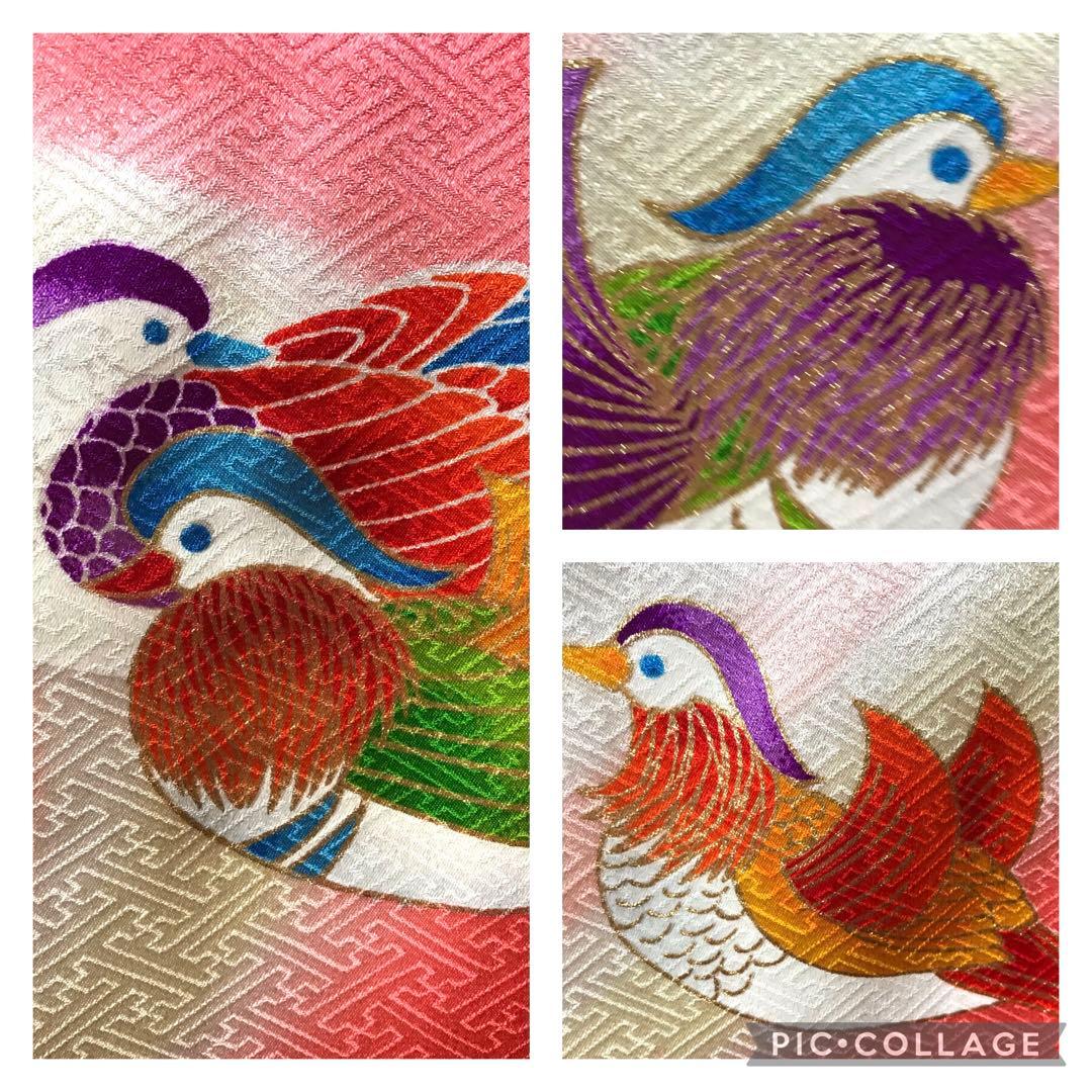 七五三着物　女の子　正絹　姉妹2枚セット‼️仲良しオシドリ❤️5歳7歳　　1歳2歳