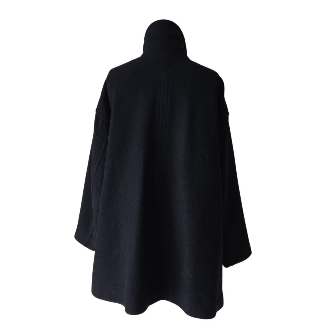 レサージュ SUPER120 ステンカラーショートコート ブラック