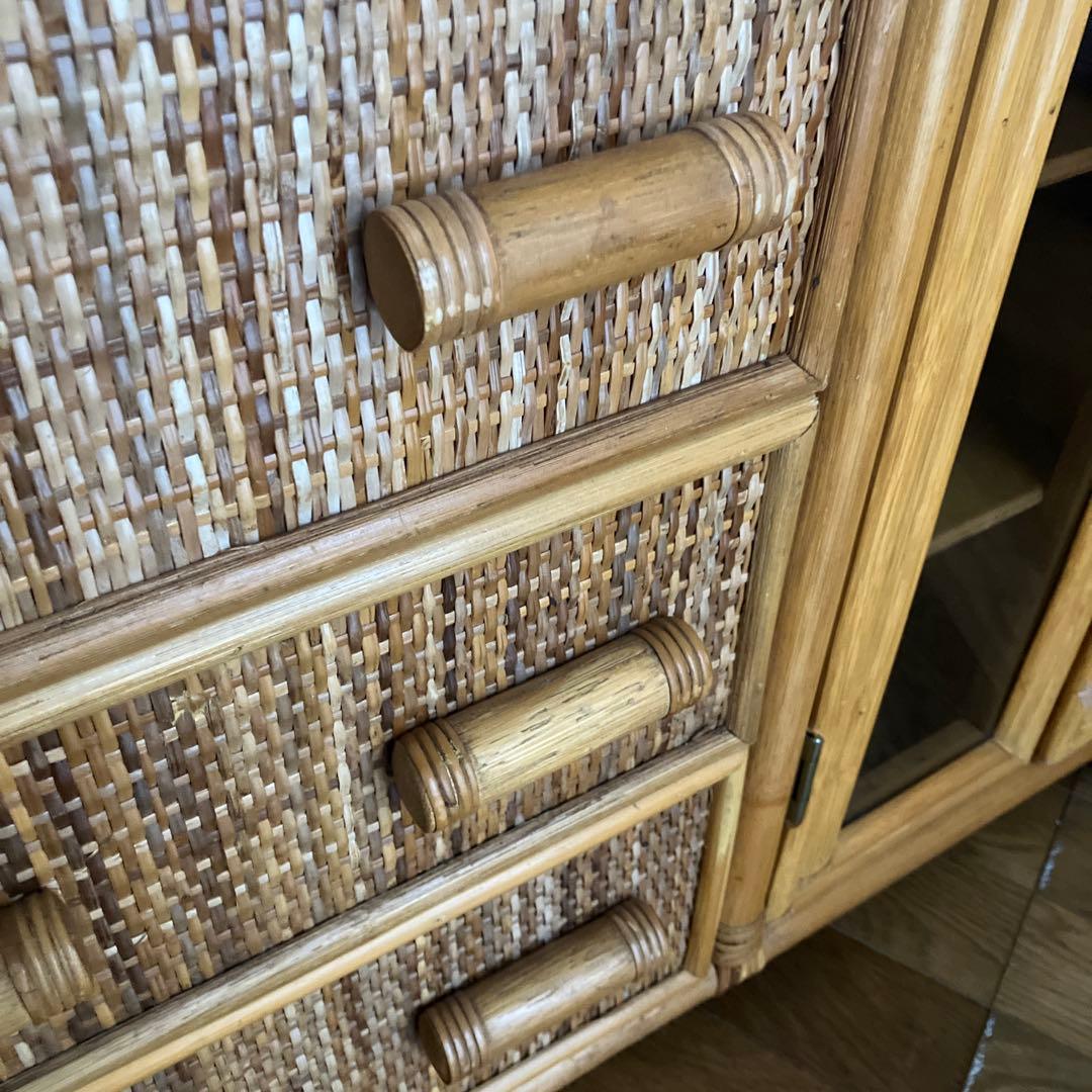 ラタン ガラスキャビネット