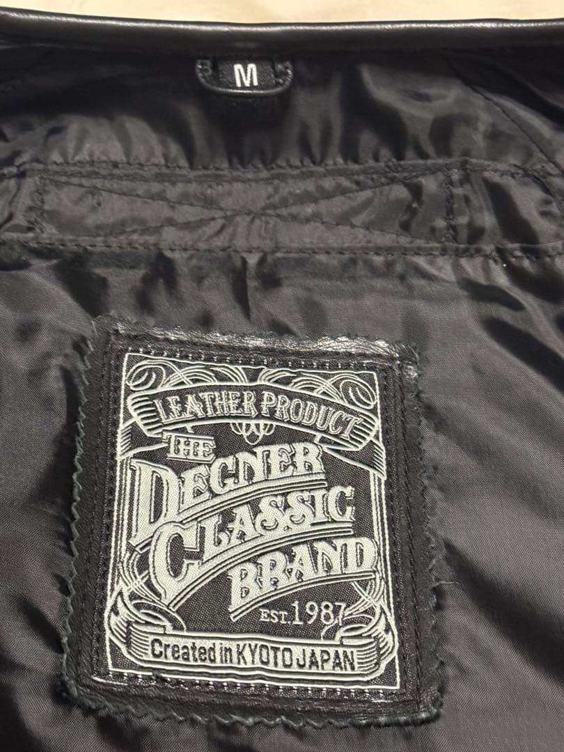 レザー バイカー用ジャケット パッチ付き